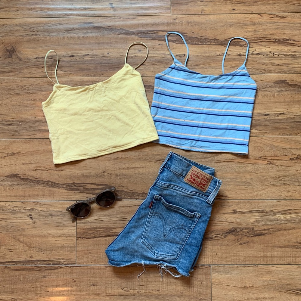 Yellow Stretchy cropped tank